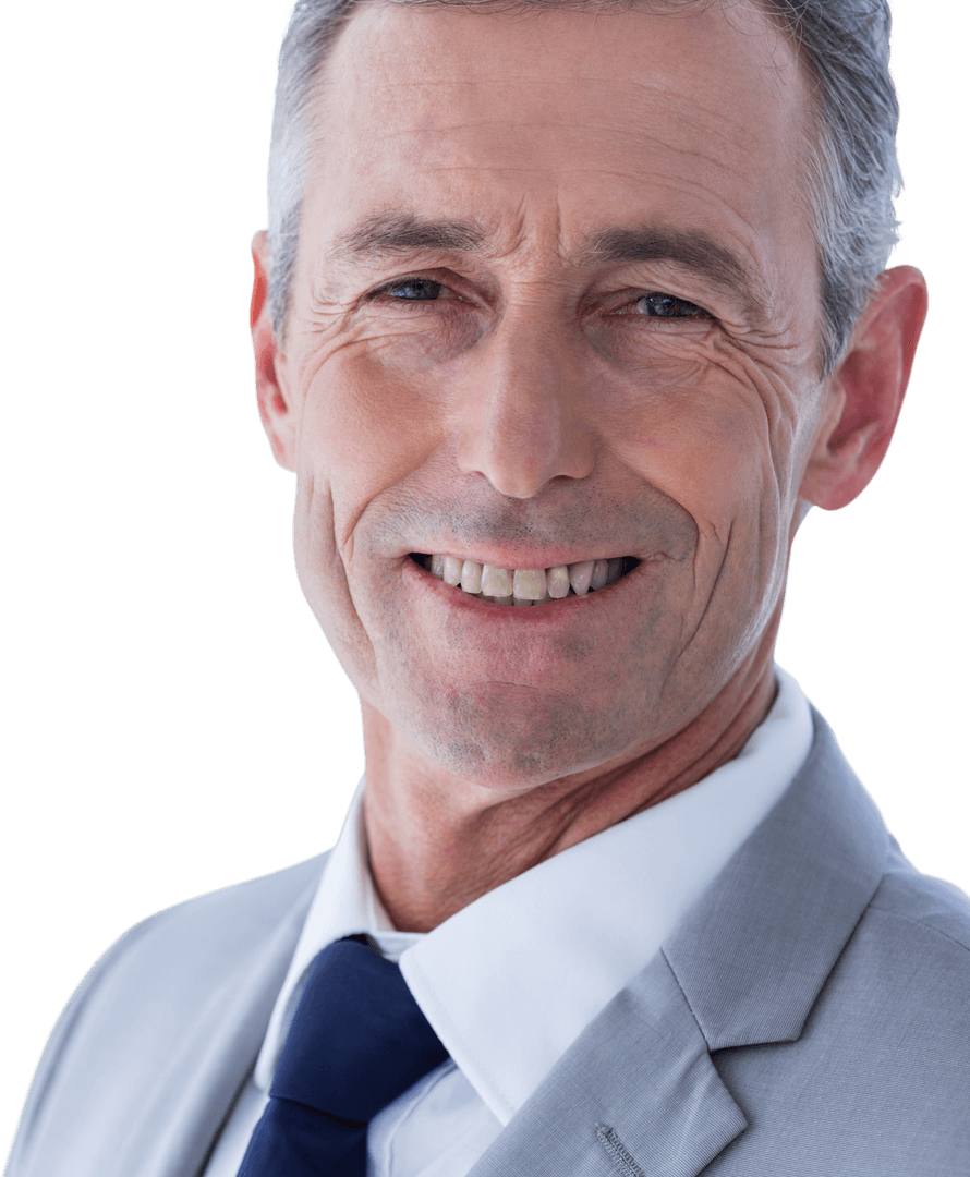 Transparent Background Confident Businessman Smiling