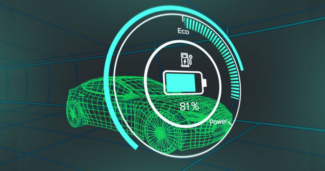 Futuristic Car Dashboard with Speedometer Interface and 3D Model