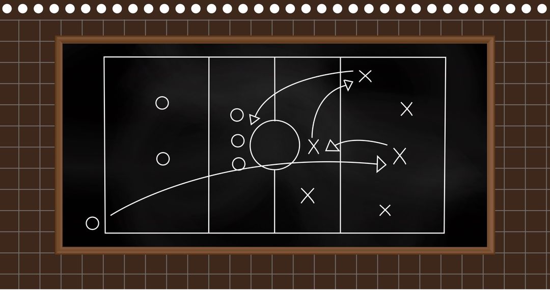 Chalkboard with Soccer Strategy Diagram