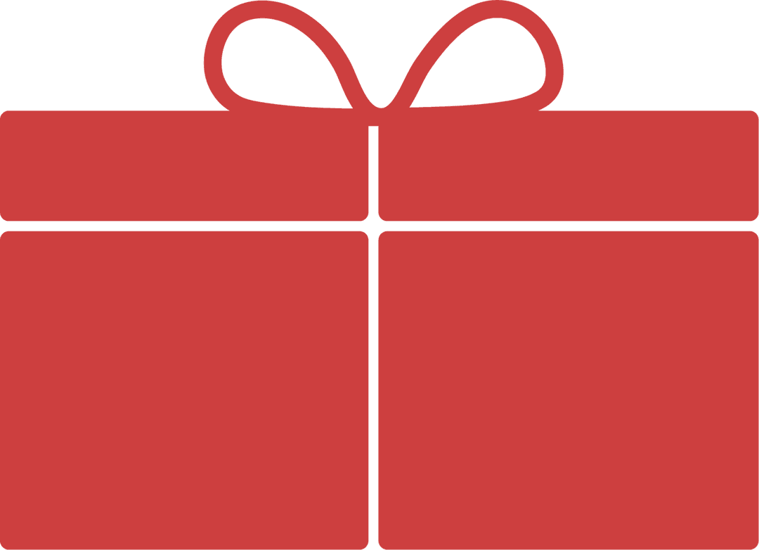 Red Gift Box Image With Ribbon on Transparent Background