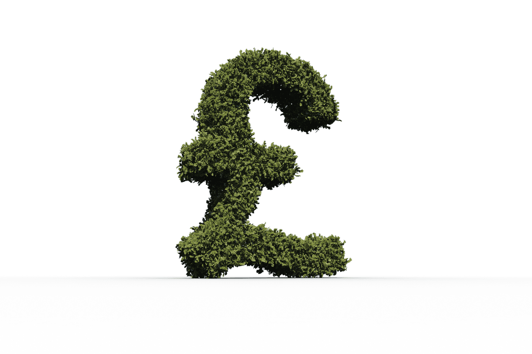 Pound Symbol with Grass On Transparent Background