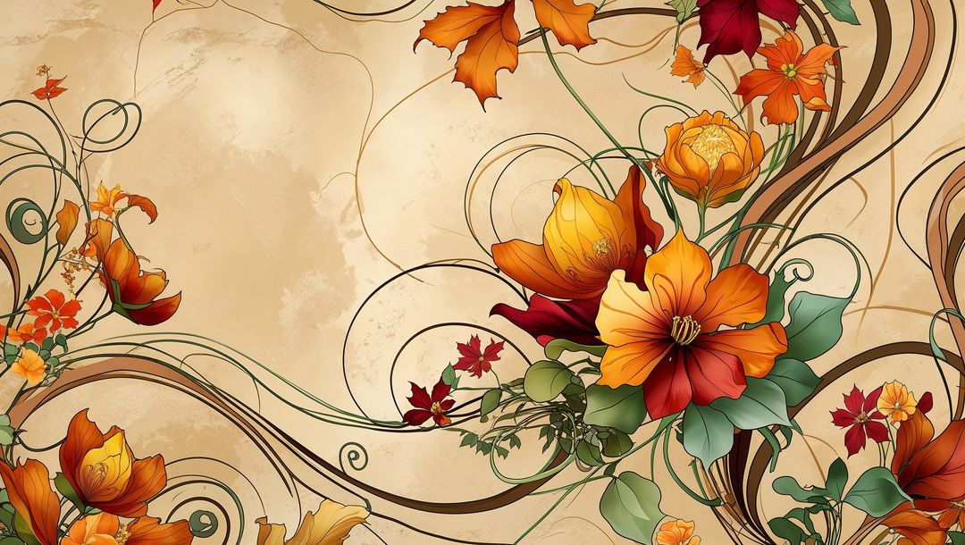 Elegant Floral Design with Vibrant Orange and Red Blooms