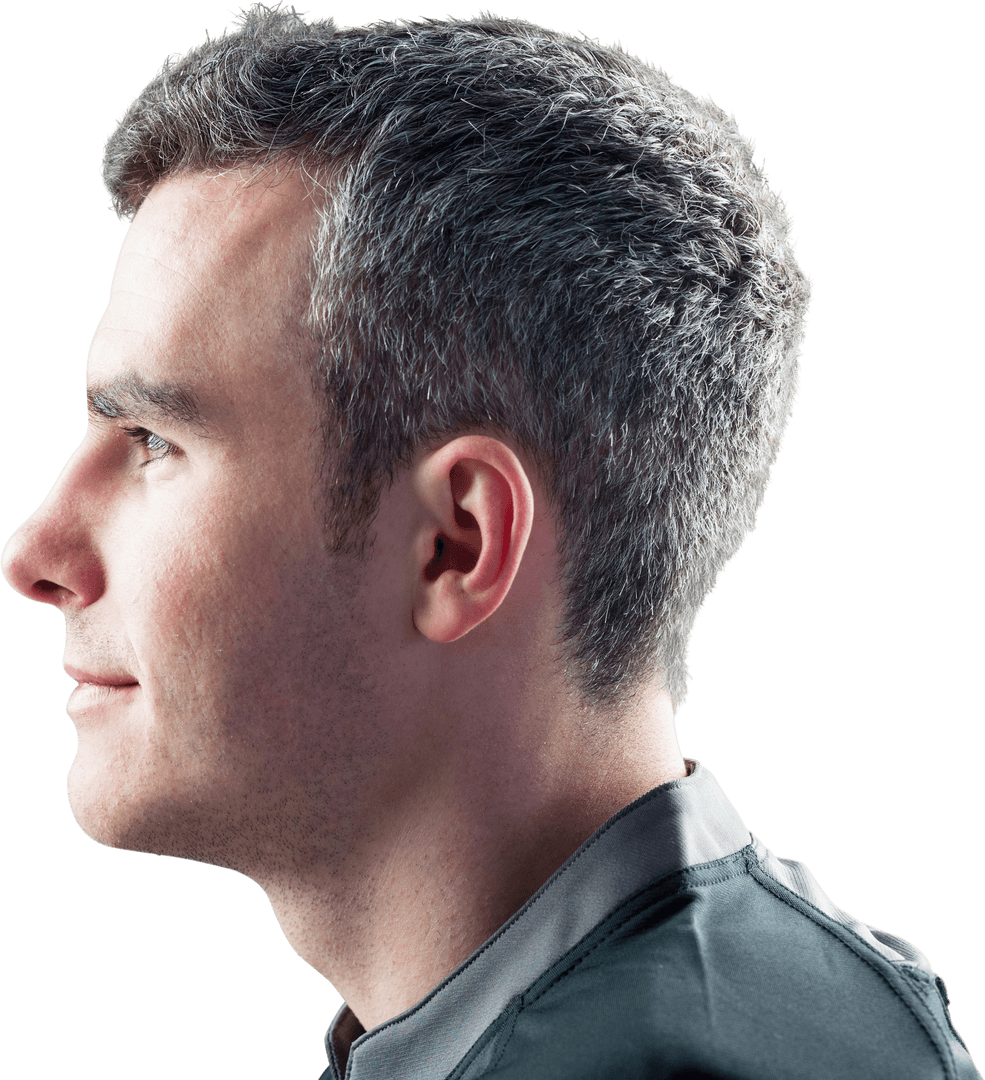 Transparent Profile View of Male Rugby Player in Gear