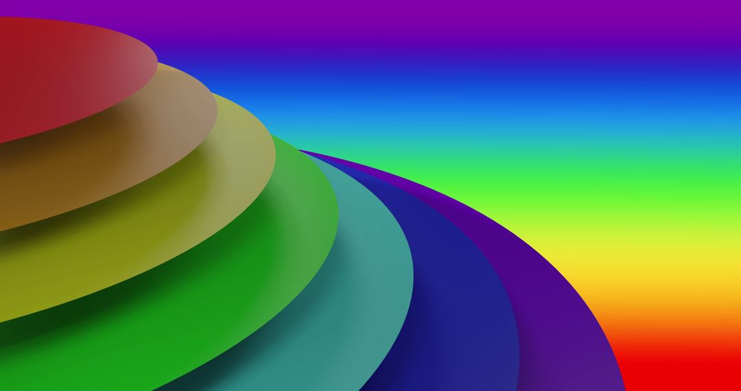 Abstract Layered Circles on Vibrant Rainbow Background - Free Images, Stock Photos and Pictures on Pikwizard.com