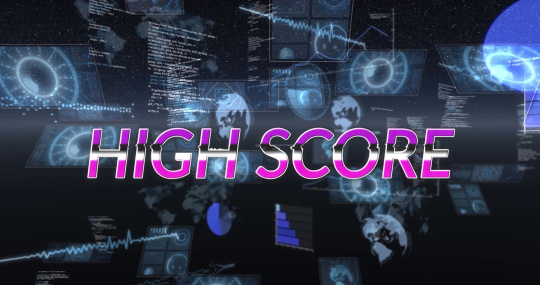 High Score with Futuristic Digital Interface Design