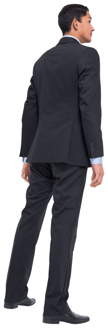 Biracial Businessman in Suit Standing Transparent Background