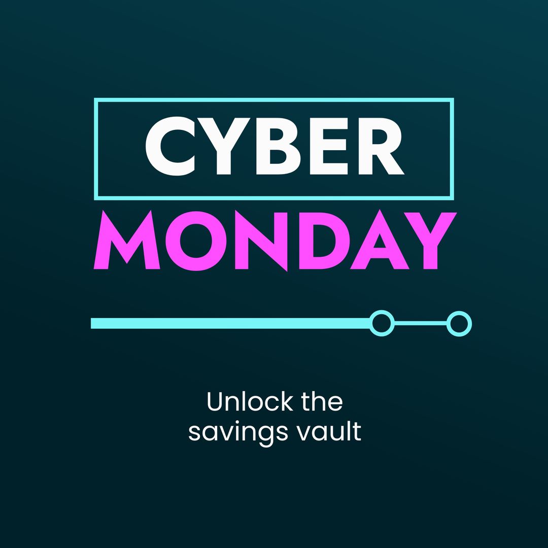 Neon Cyber Monday Advertisement on Dark Background