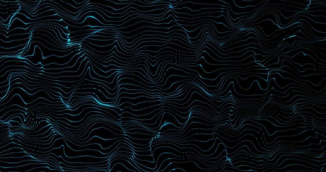 Abstract Digital Waveforms on Black Background