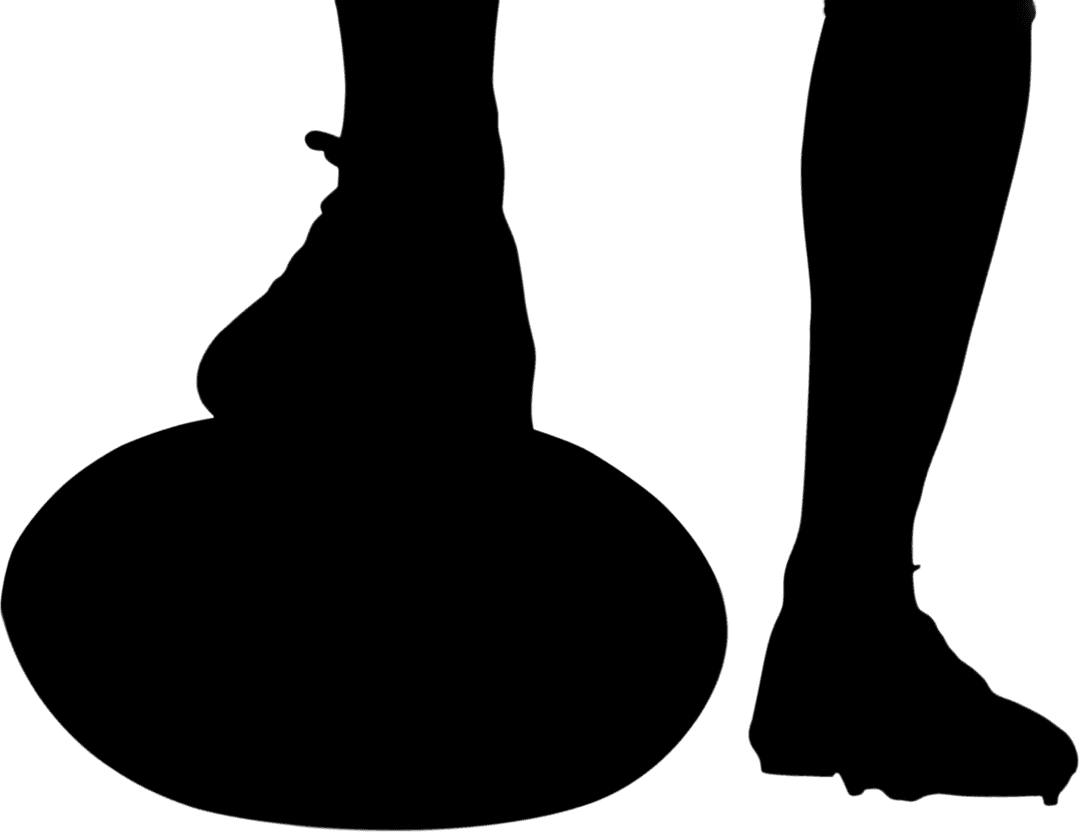 Transparent Rugby Player Standing with Foot on Ball