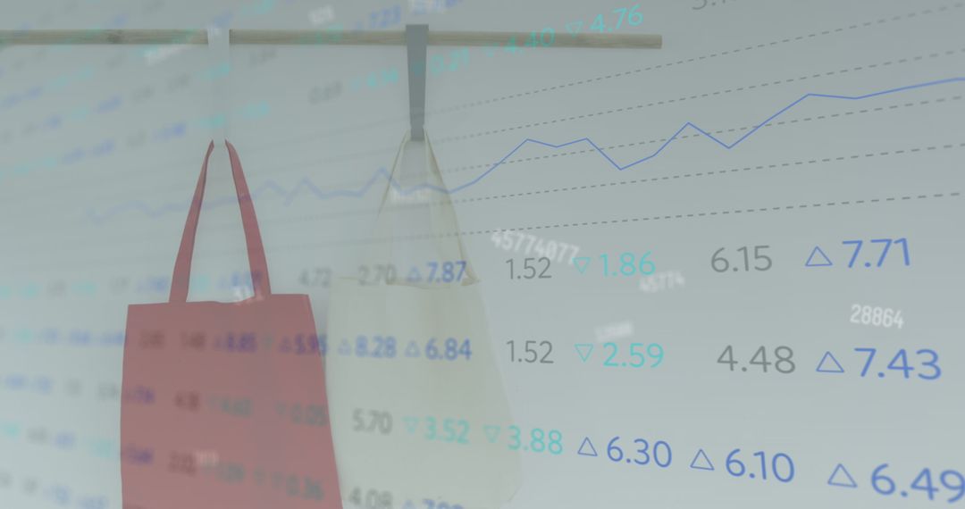 Global Market Trends Overlaid with Shopping Bags Insights