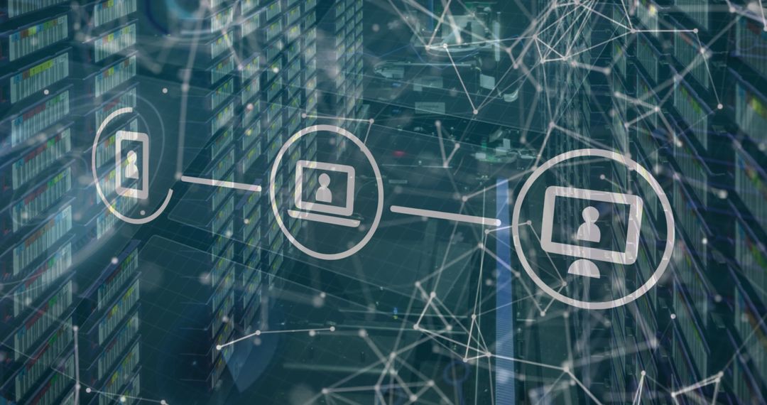 Global Digital Connection and Data Processing Concept