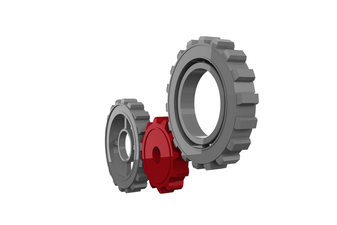 Transparent Industrial Cogs Illustration on Clear Background