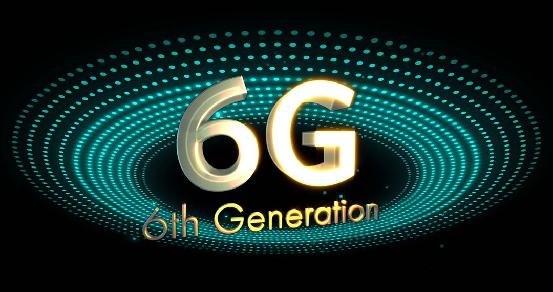6G Technology Digital Concept with Glowing Dotted Pattern