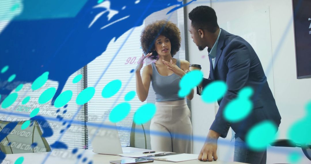 Diverse Colleagues Discussing Data Strategy in Modern Office