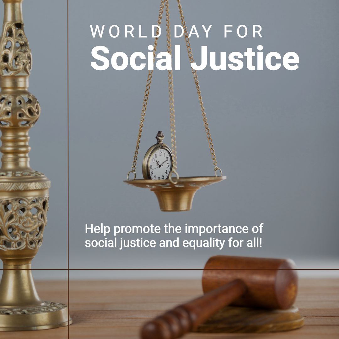 World Day for Social Justice Concept with Scales and Gavel - Download Free Stock Templates Pikwizard.com