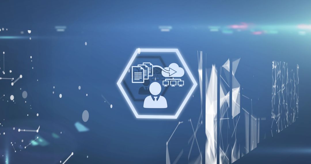 Network Connections Innovating with Digital Icons on Blue Background