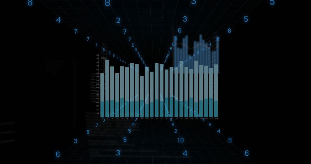 Futuristic Data Visualization Graph and Interface Elements
