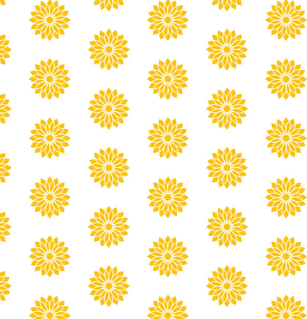 Seamless Yellow Flowers Pattern on Transparent Background for Creative Designs