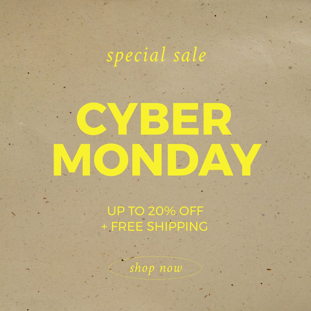 Cyber Monday Special Sale Promotional Banner on Beige Background - Download Free Stock Templates Pikwizard.com