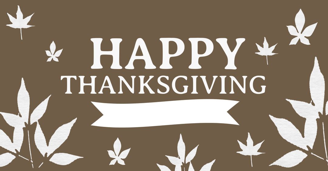 Happy Thanksgiving Text with Autumn Leaves Design