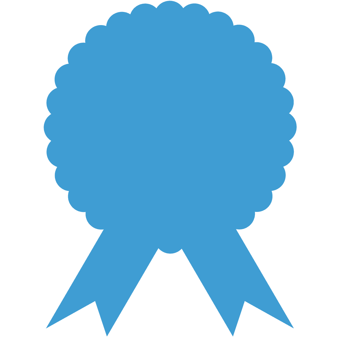Blue Ribbon on Transparent Background for Awards and Recognition