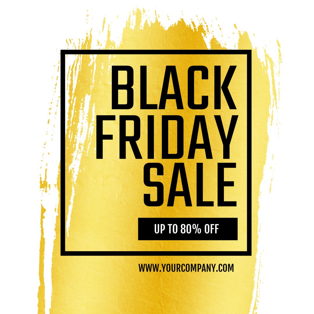 Bold Black Friday Sale Template with Vibrant Yellow Background