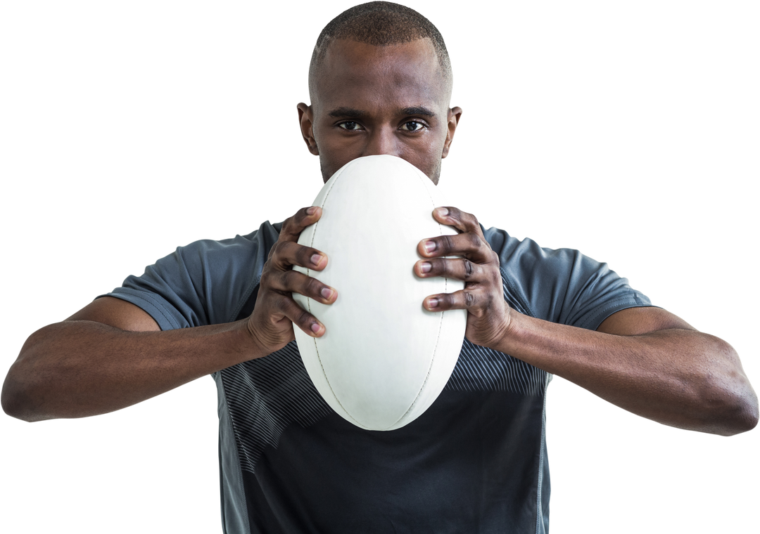 Focused Sportsman with Rugby Ball in Hands on Transparent Background - Download Free Stock Images Pikwizard.com