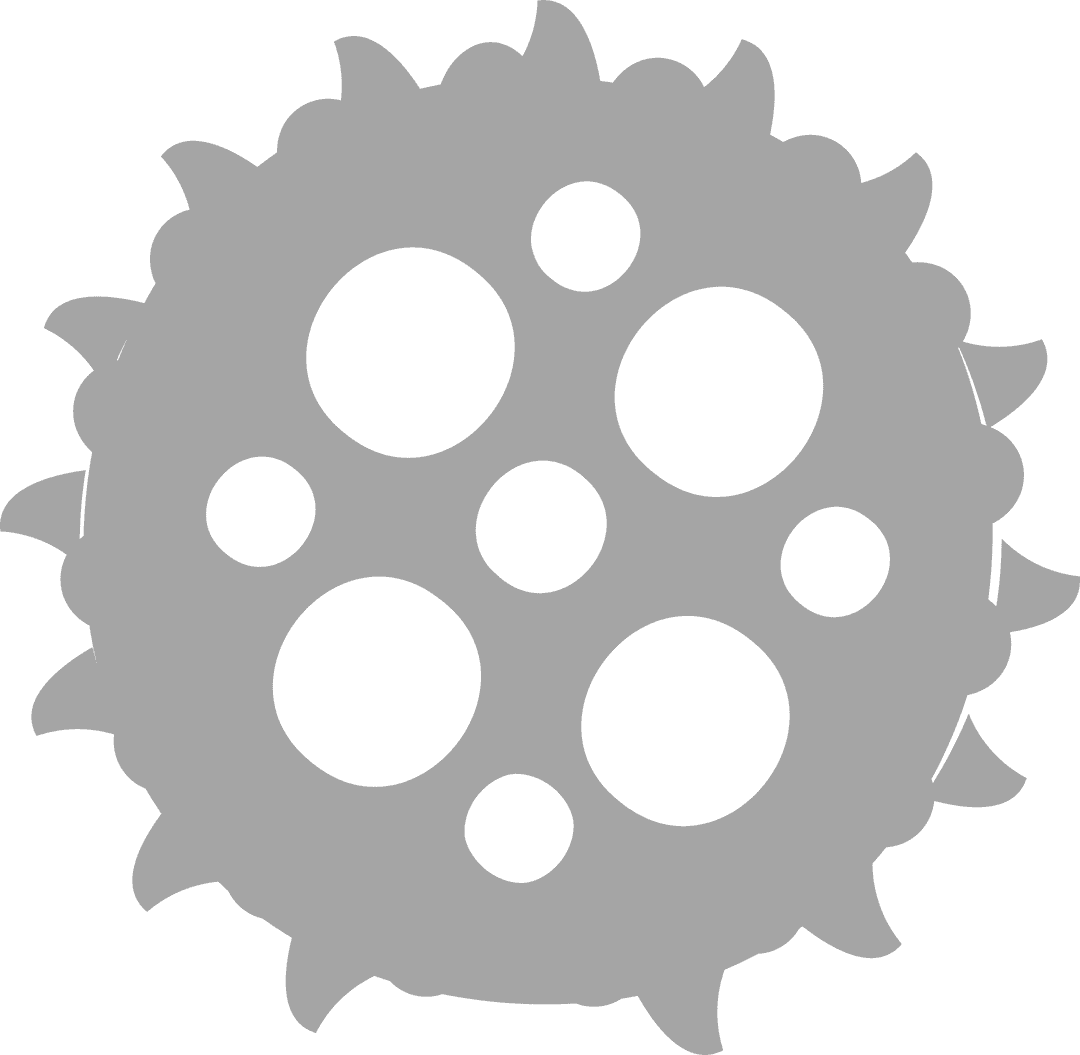 Abstract Spiky Gear on Transparent Background