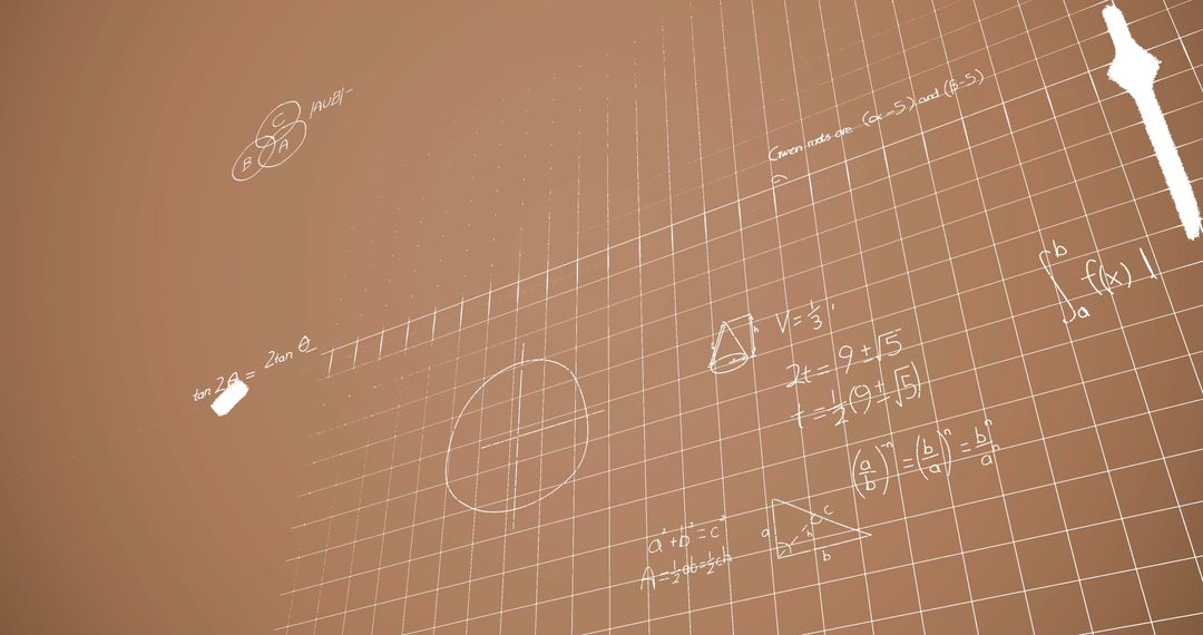 Mathematical Concepts and Formulas on Brown Background