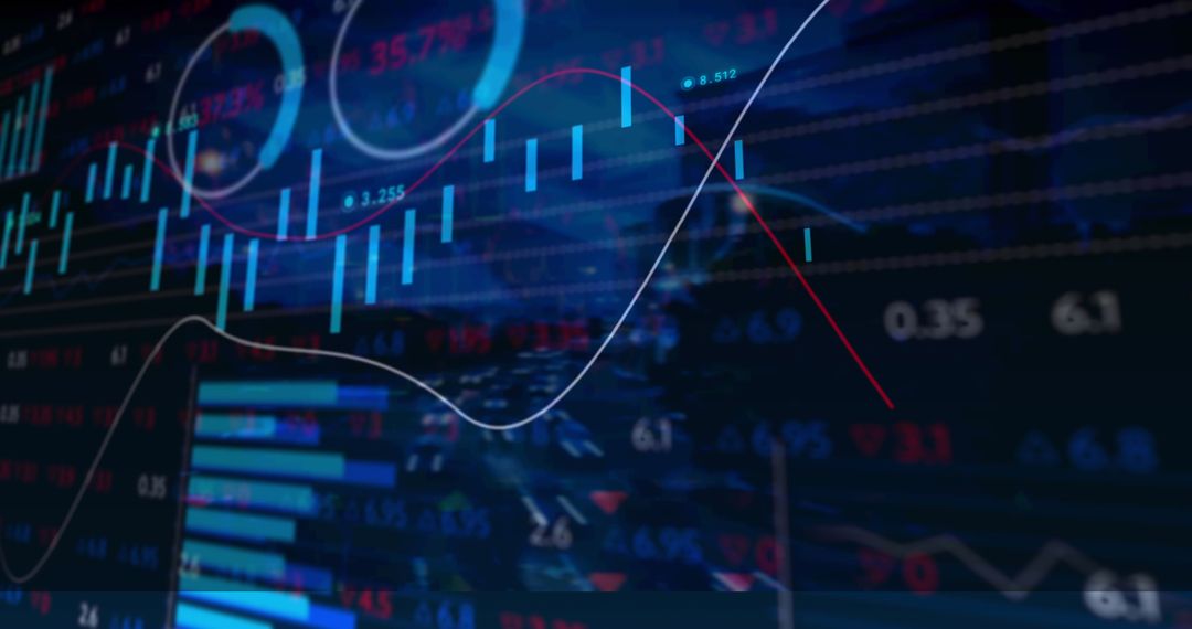 Conceptual Cyber-Financial Data Over High-Tech Urban Background