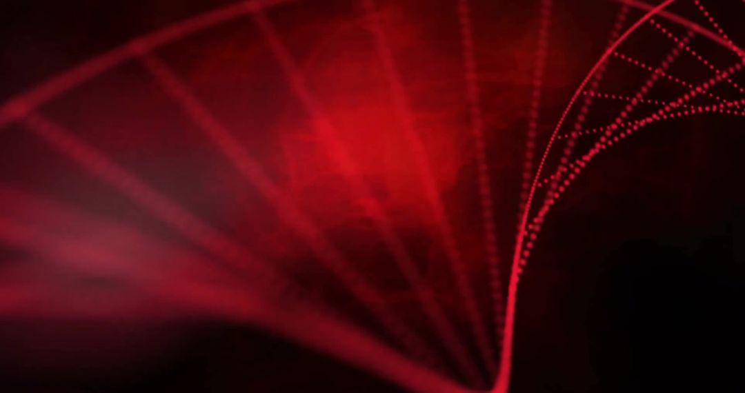 Digital Red Abstract DNA Strand on Black Background
