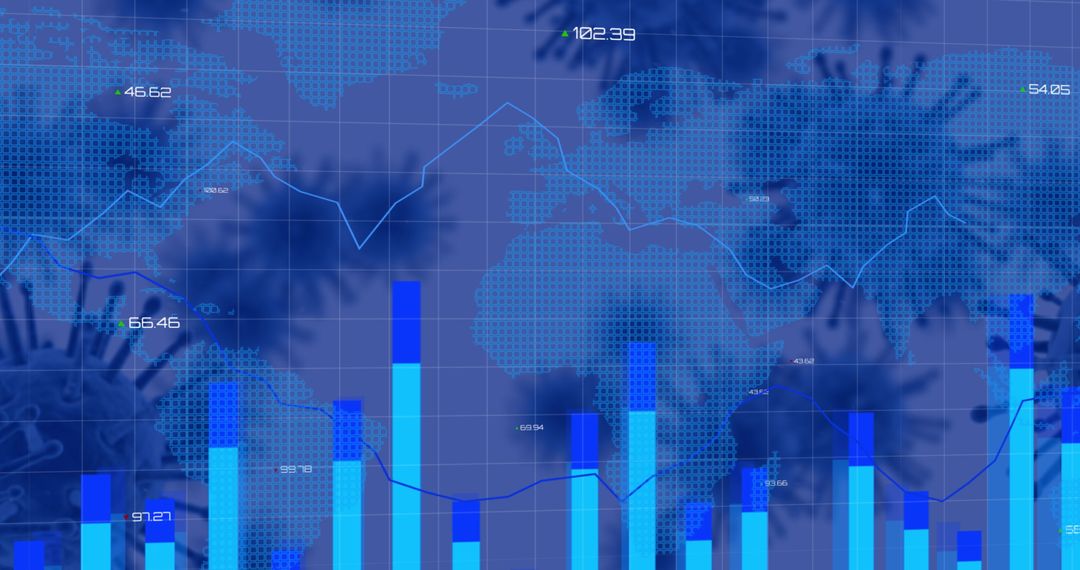 Digital Infographic with World Map and COVID-19 Data Analytics