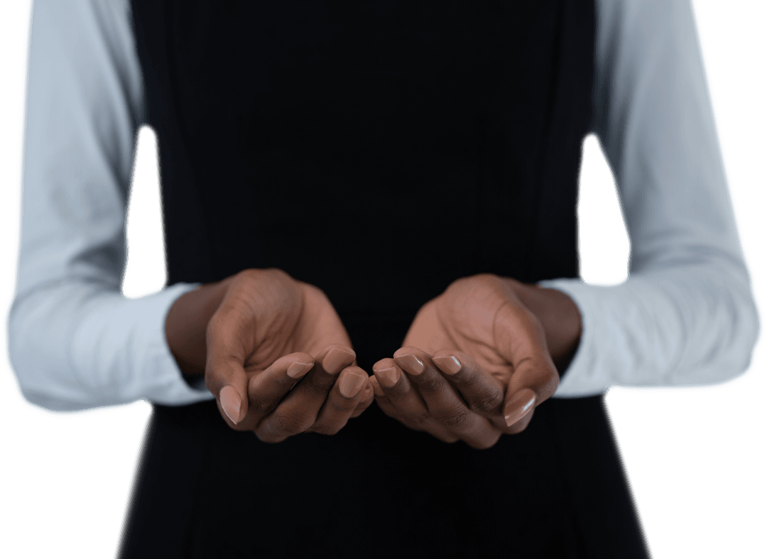 Transparent Hands Gesturing Palms Outward Business Attire