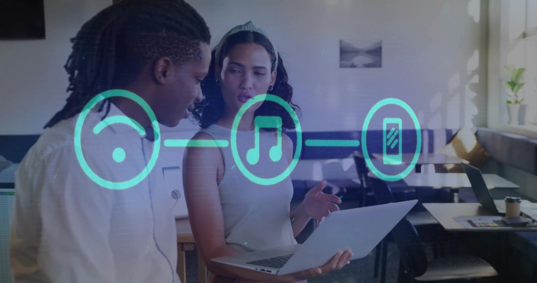 Professionals Collaborating on Digital Technology Innovation