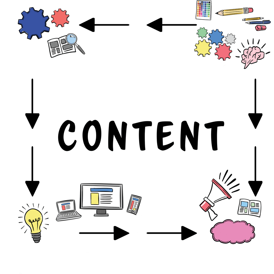 Digital Content Creation Illustration on Transparent Background