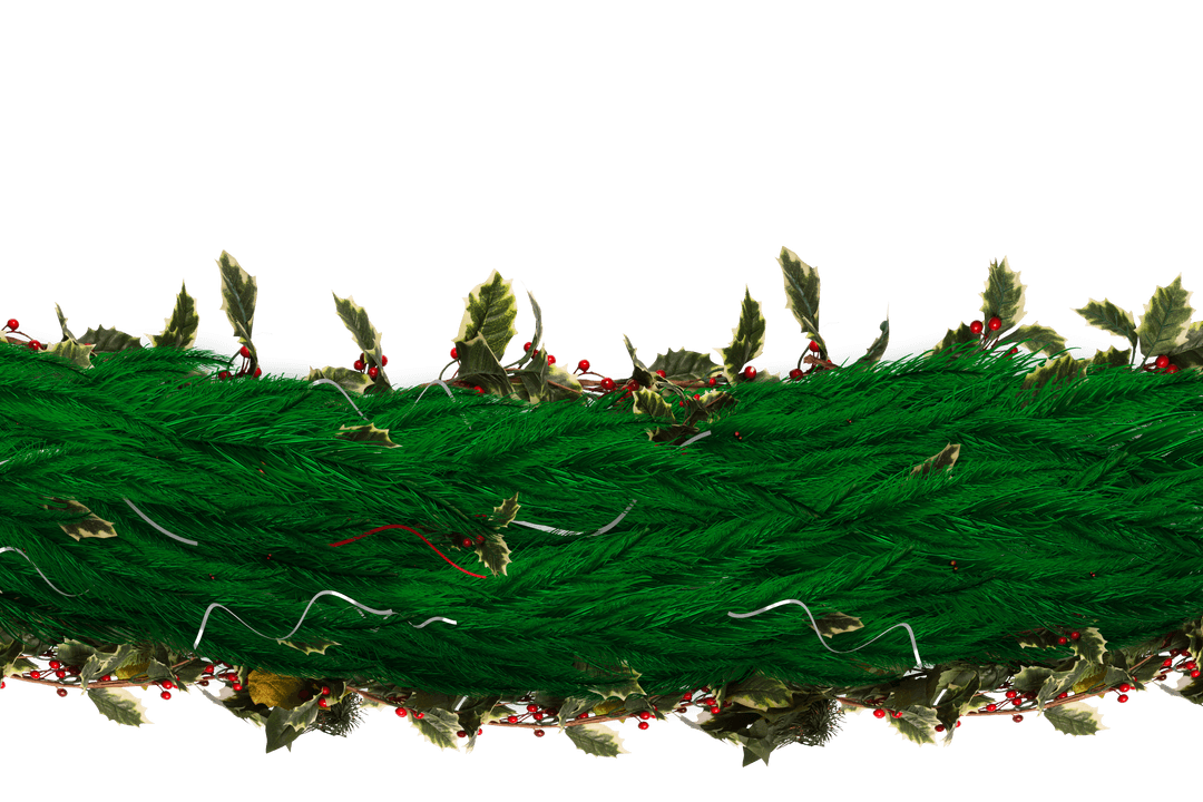 Festive Christmas Garland with Transparent Background