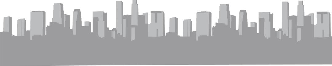 Modern Urban Skyline with Spires on Transparent Background