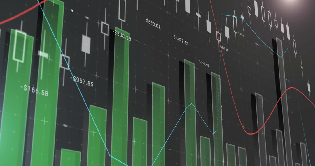 Abstract Financial Graphs with Digital Interface Elements