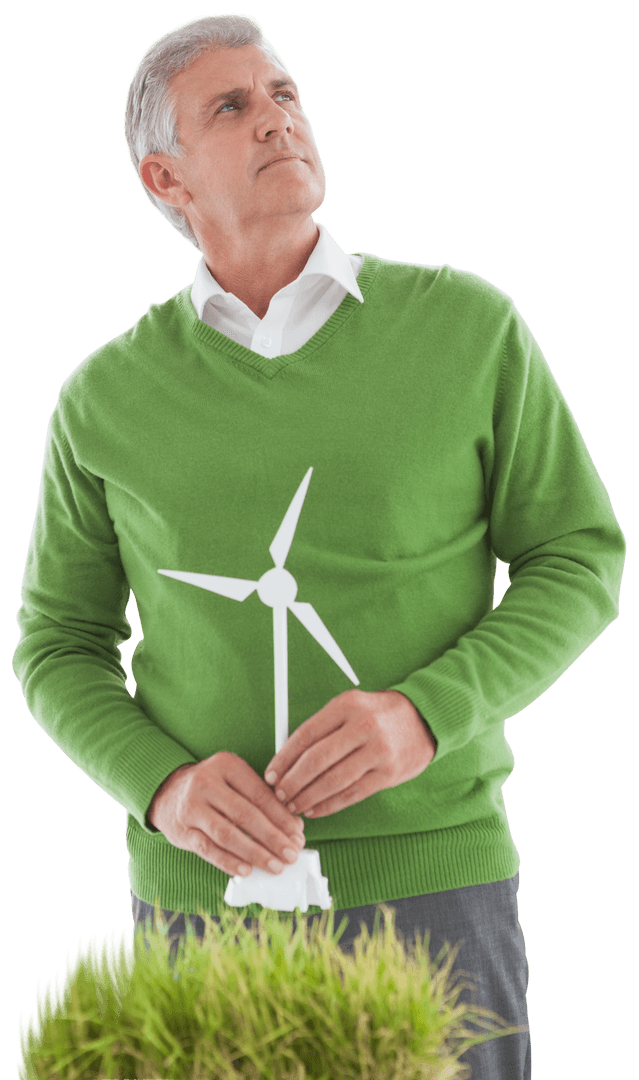 Transparent Senior Thinking with Model Wind Turbine