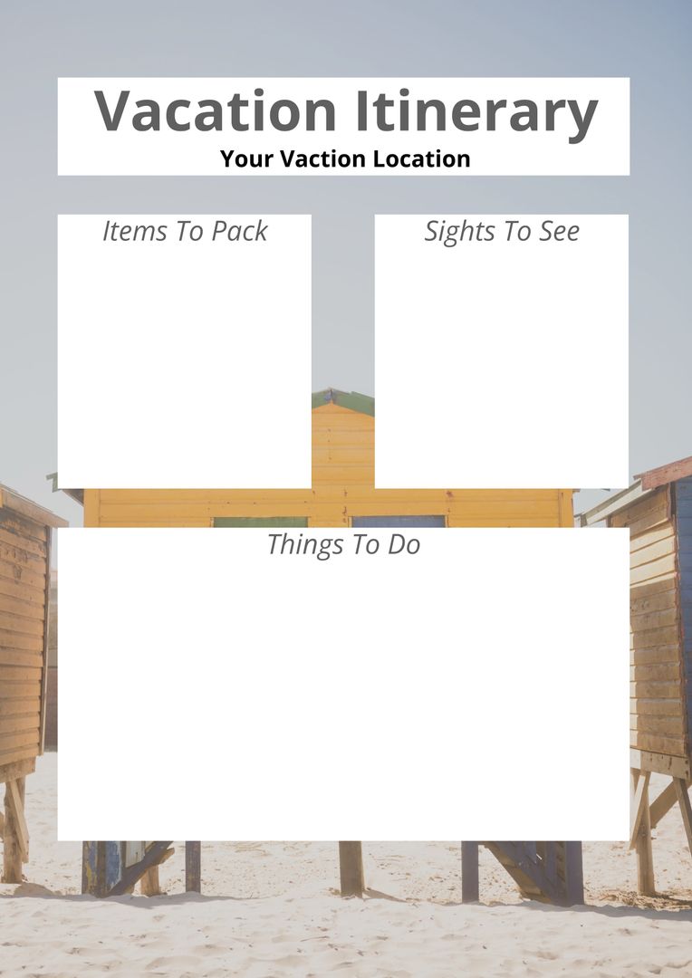Beach-Themed Vacation Itinerary Template