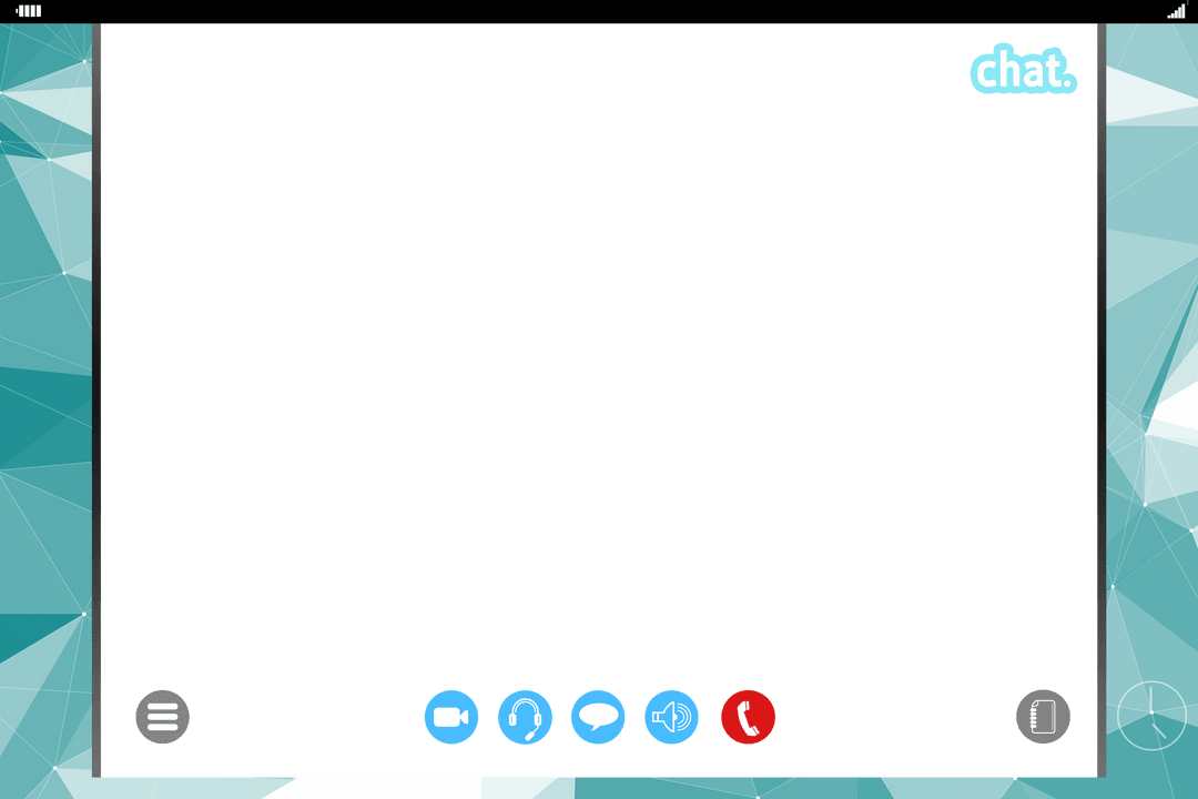 Transparent Digital Chat Interface Illustration with Communication Icons