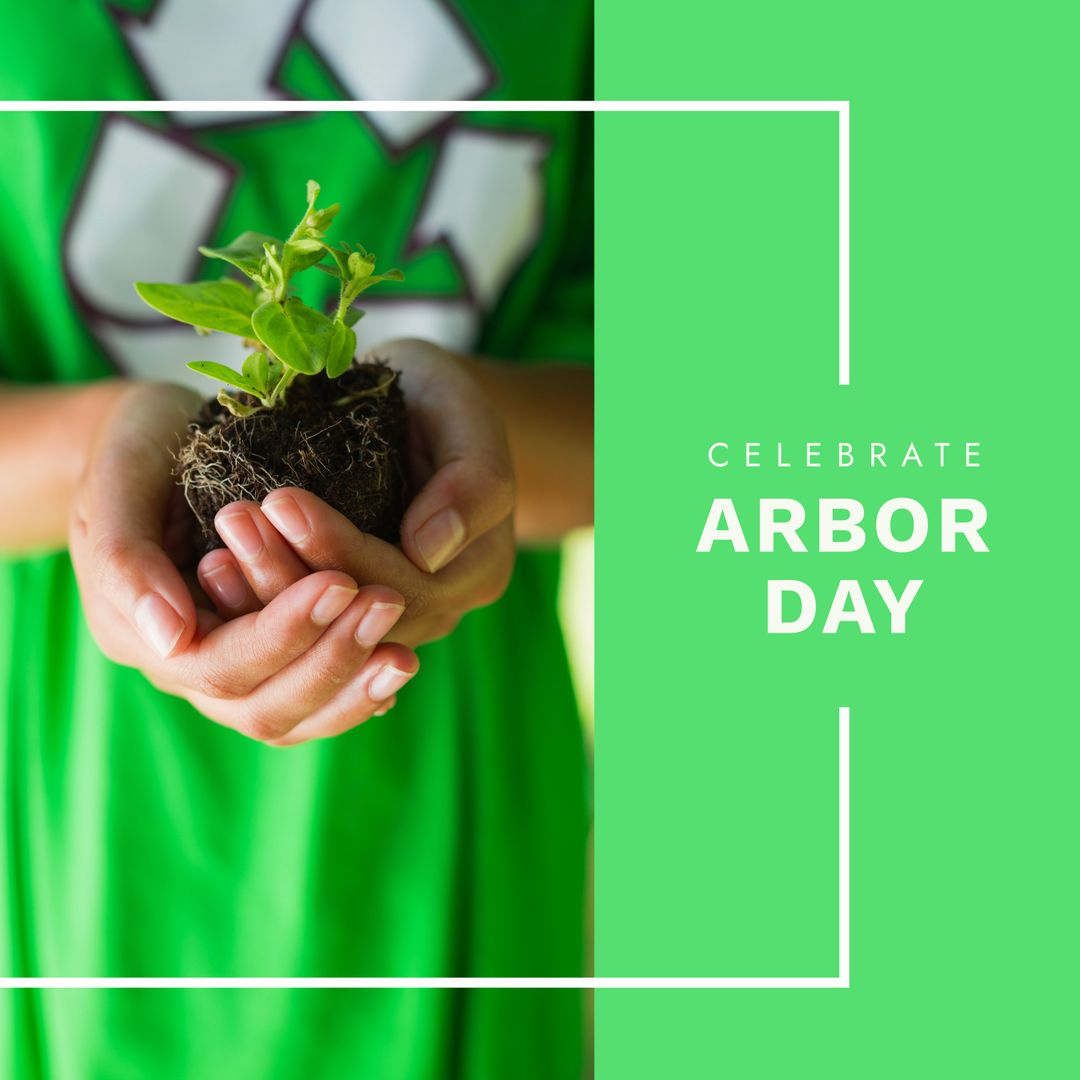 Arbor Day Celebration with Woman Holding Seedling in Hands - Download Free Stock Templates Pikwizard.com