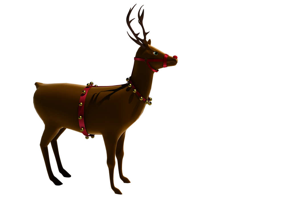 Transparent Christmas Reindeer with Red Harness and Bells - Download Free Stock Images Pikwizard.com