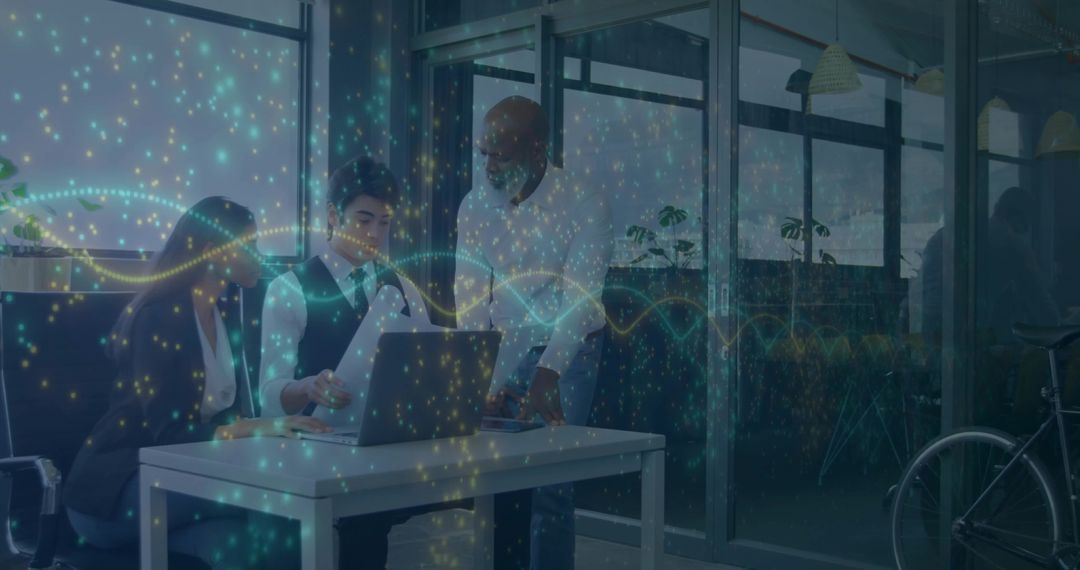 Professional Team Collaborating in Modern Office Workspace