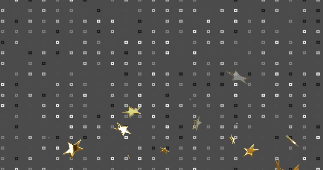 Modern Geometric Pattern with Gold Metallic Stars