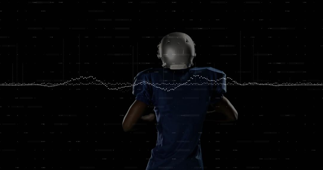 Futuristic Football Athlete Concept with Digital Visuals