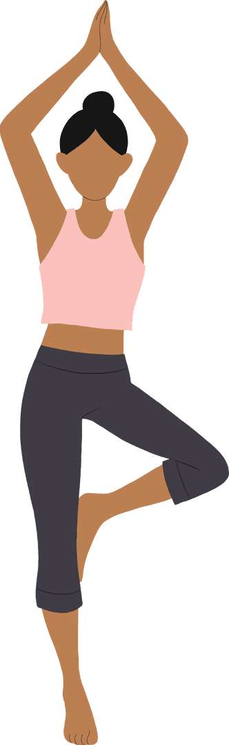Digital Vector Drawing of Woman Practicing Yoga