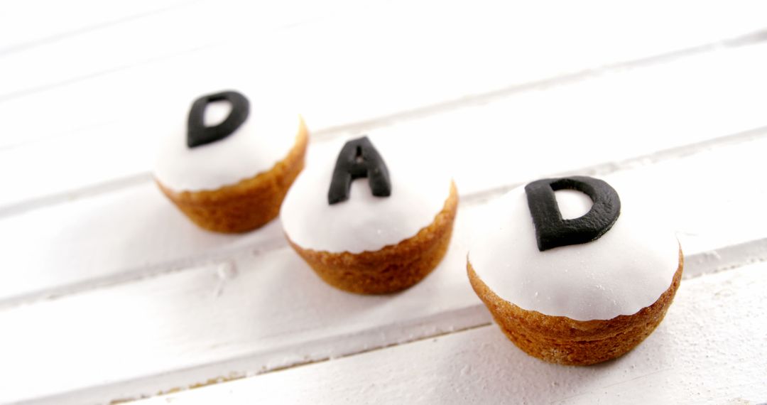 Cupcakes for Dad on White Wooden Surface - Free Images, Stock Photos and Pictures on Pikwizard.com