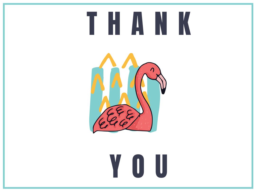 Playful Flamingo Thank You Card with Creative Design