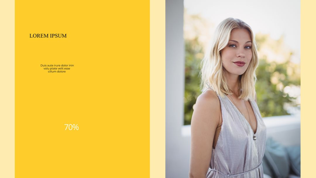 Marketing Display with Young Woman Highlighting 70% Offer